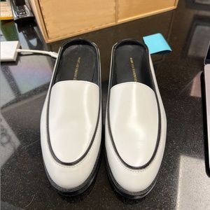 WANT Les Essentiels White & Black Leather Loafers